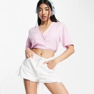 Abercrombie & Fitch Light Pink Wrap Blouse